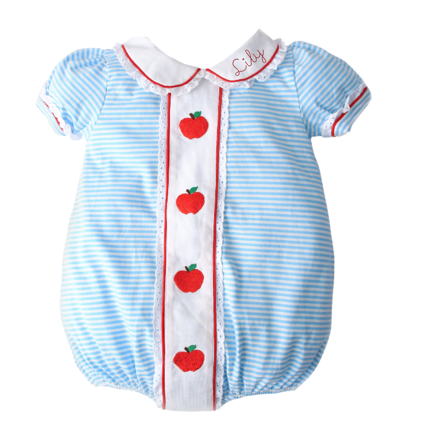 Embroidered Back to School Apple Bubble