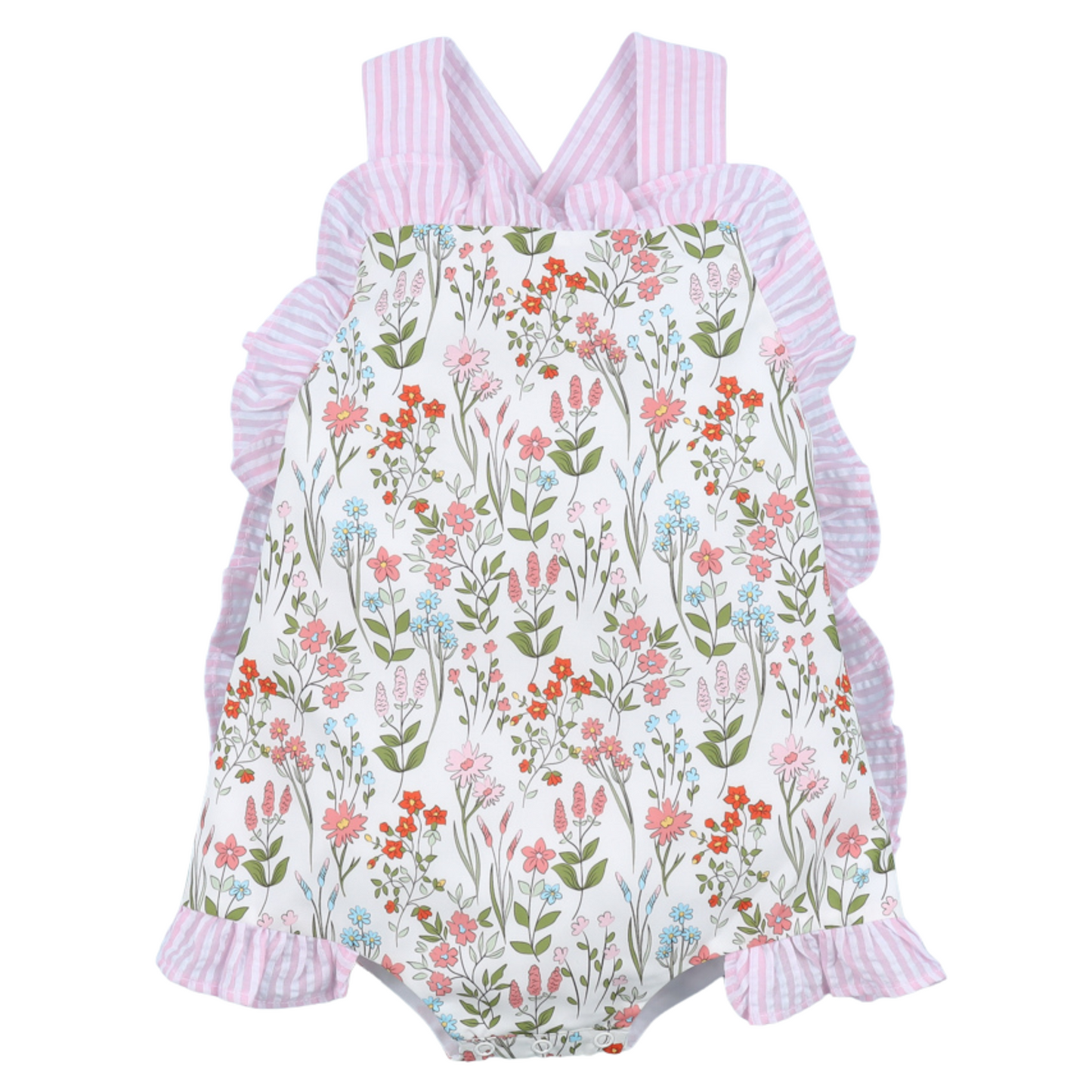 Floral Sun Suit With Bow
