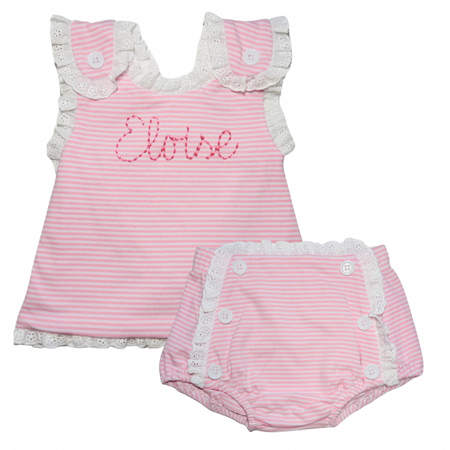 Pink & White Stripe Two-Piece Set