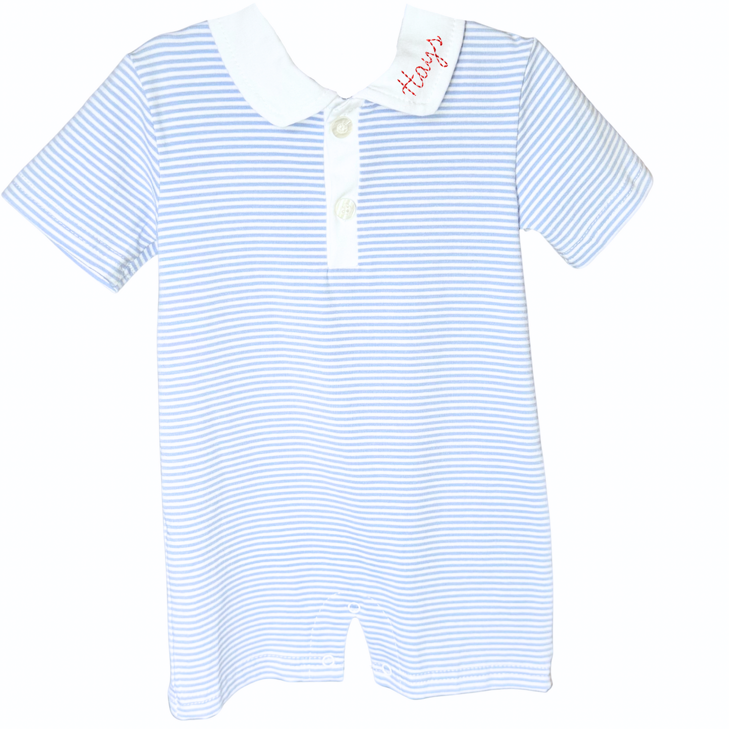 Blue & White Stripe Romper