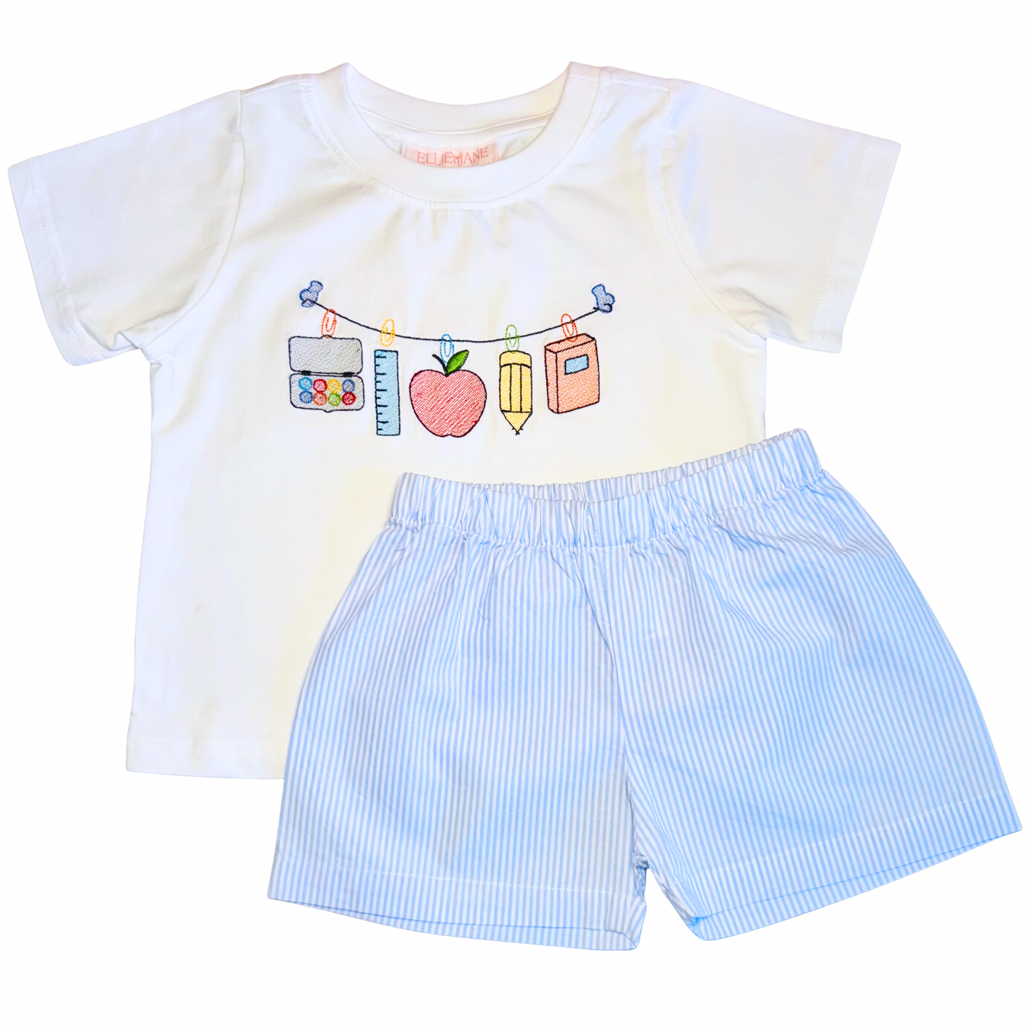 Embroidered Back to School T-shirt/Short