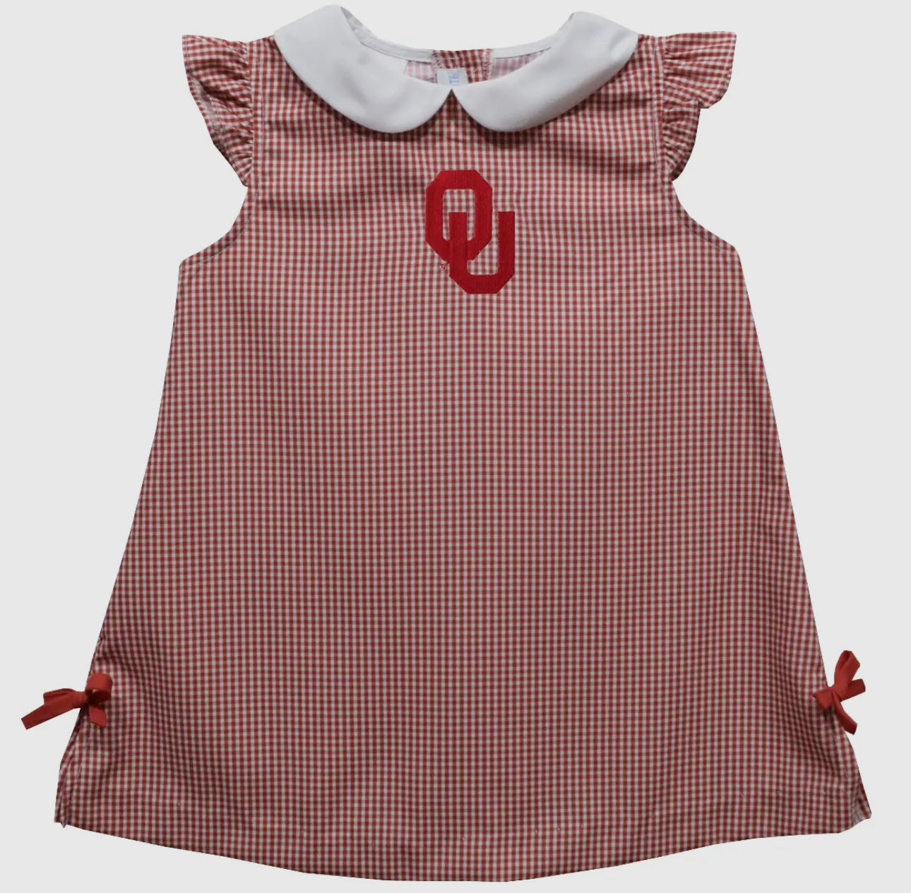 Oklahoma Sooners Embroidered Gingham A Line Dress