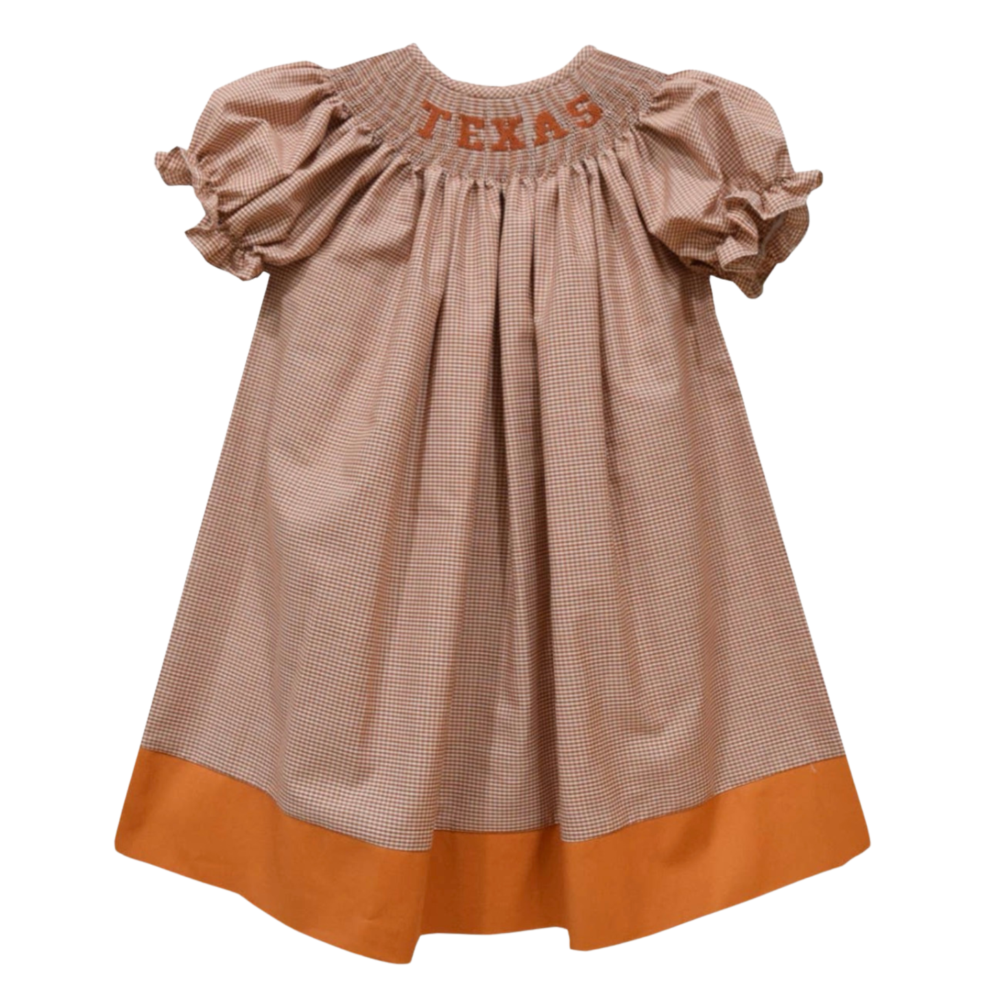 Texas Longhorns Smocked Gingham Dress