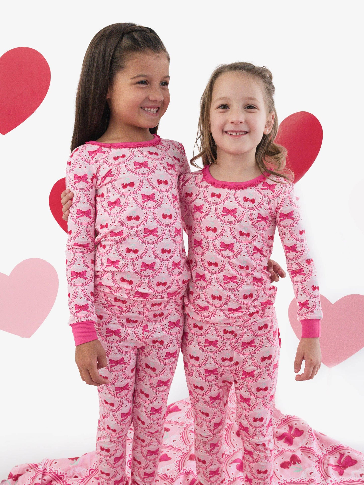 Love You Cherry Much Ruffle Long Sleeve Pajama Set