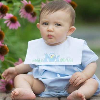 Baby Boy Easter Bubble Blue with Bunny and Easter Eggs