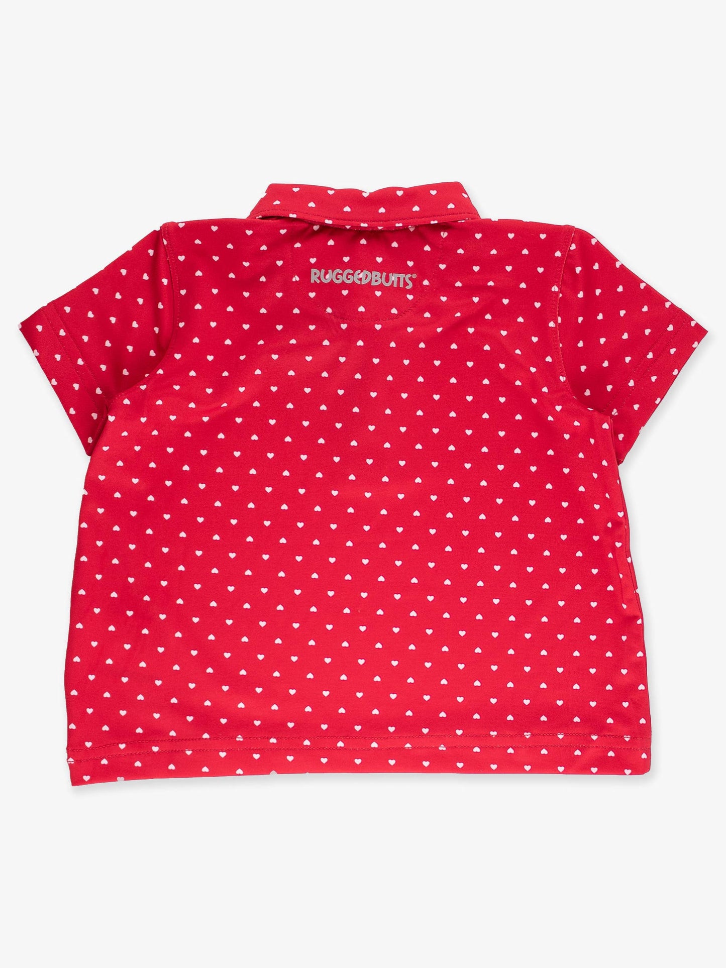Red Heart Polka Dot Knit Short Sleeve Performance Polo