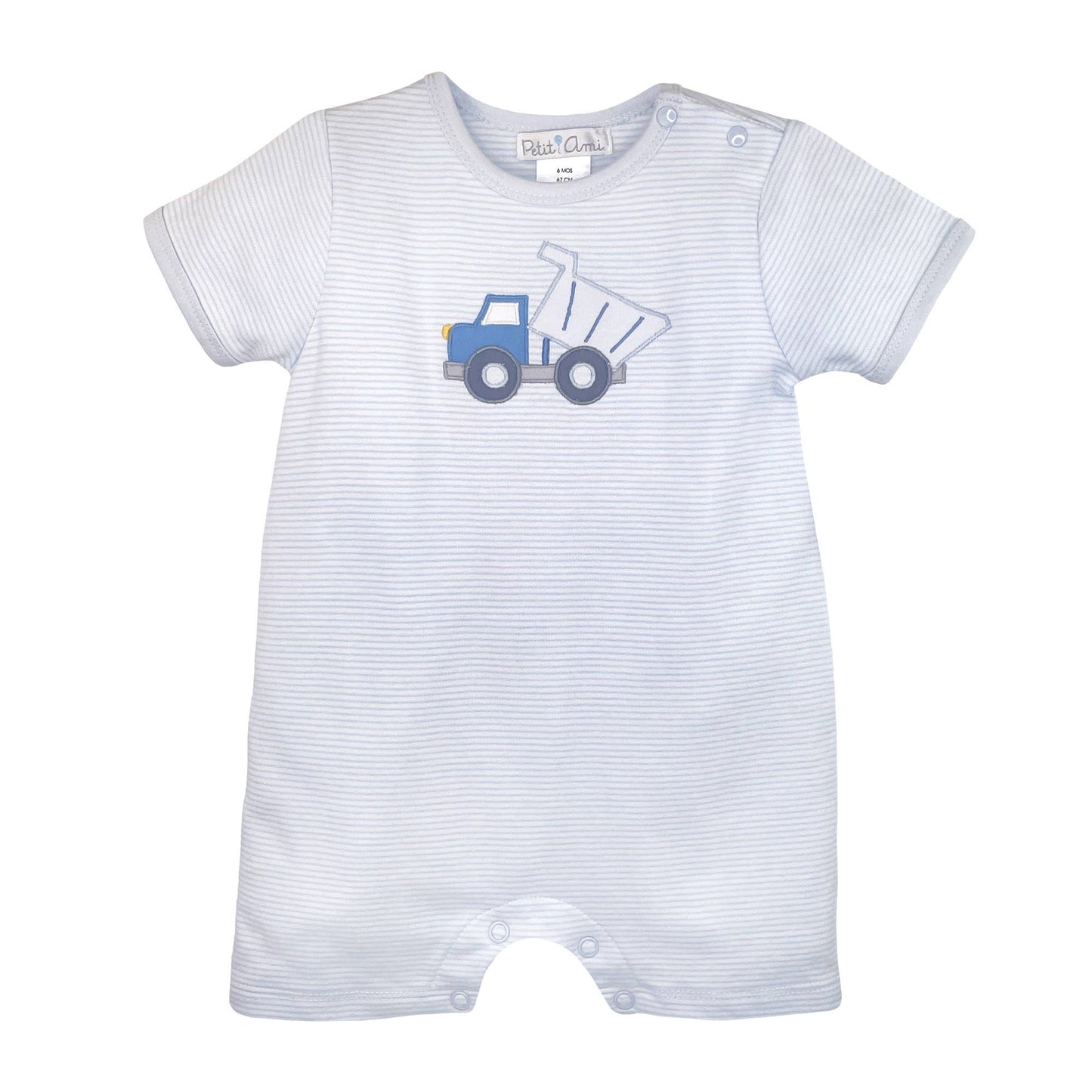 Dump Truck Applique Knit Romper