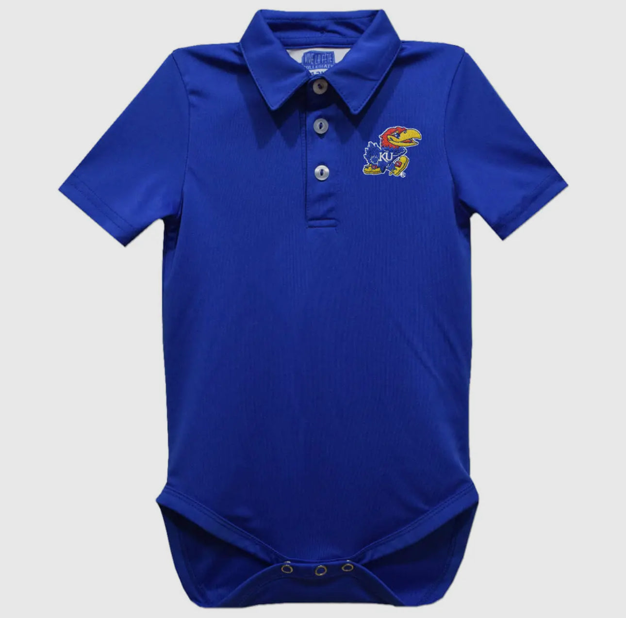 Kansas Embroidered Knit Polo Onesie