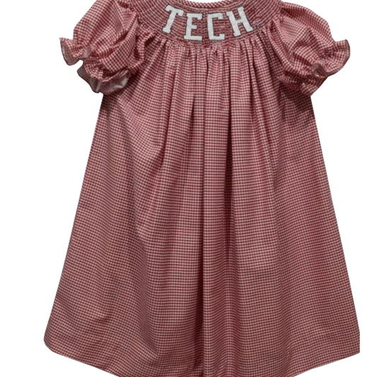 Texas Tech Smocked Gingham Dress