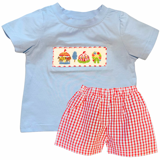 Smocked Carnival T-shirt/Short Set