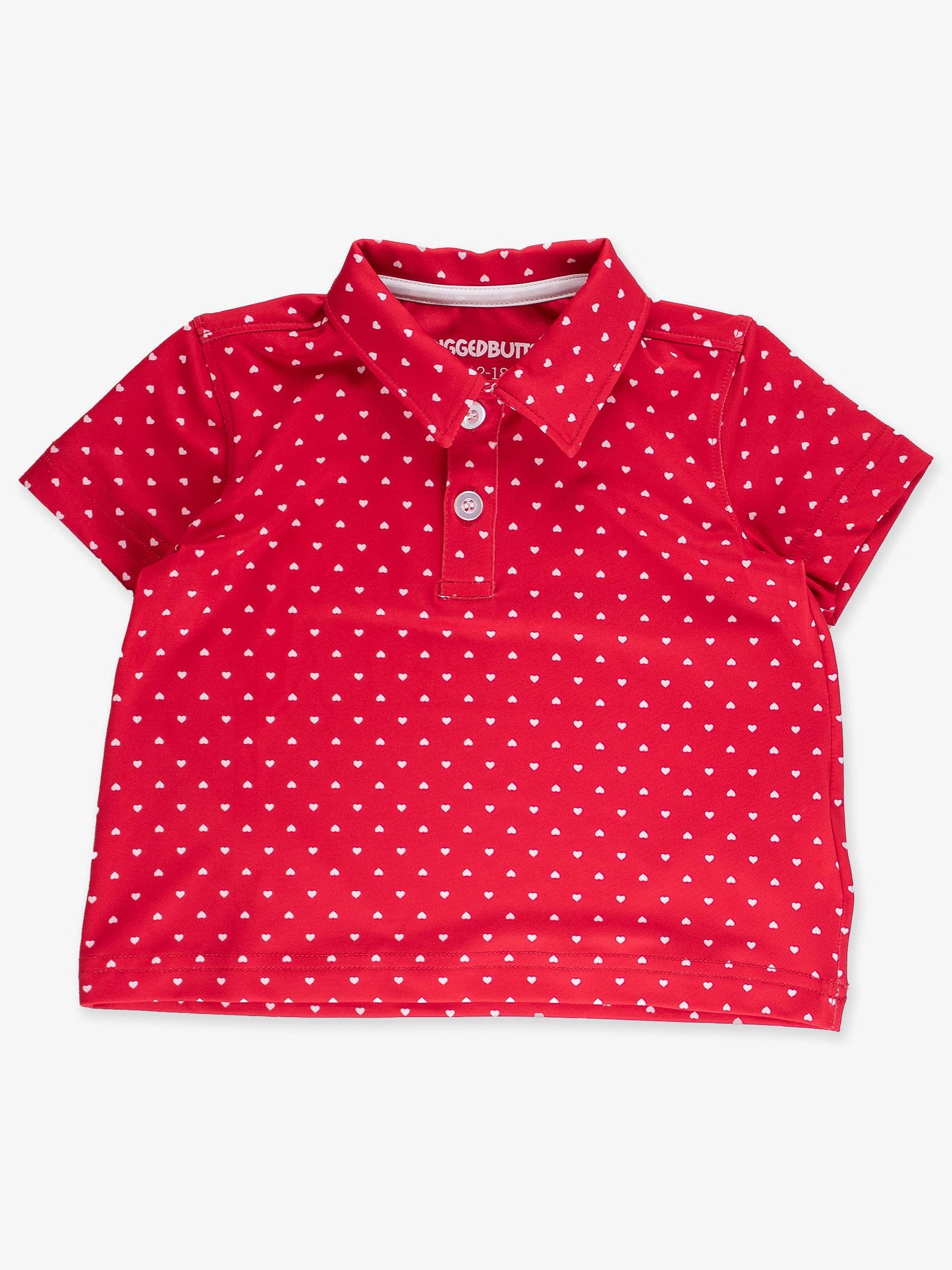Red Heart Polka Dot Knit Short Sleeve Performance Polo