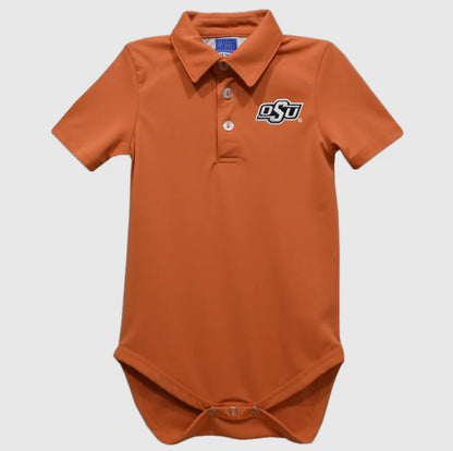 OSU Cowboys Embroidered Knit Polo Onesie