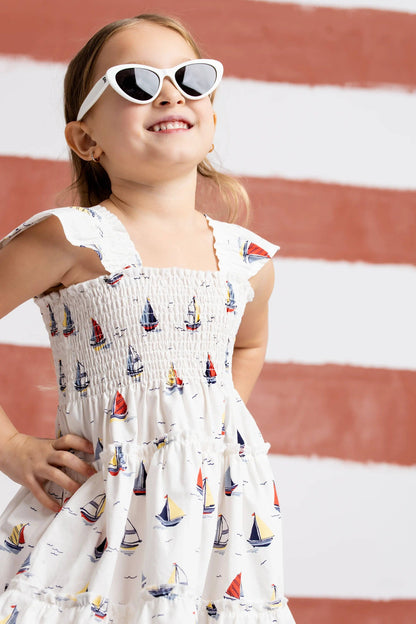 Girls Flutter Sleeve Dress - Little Skippers