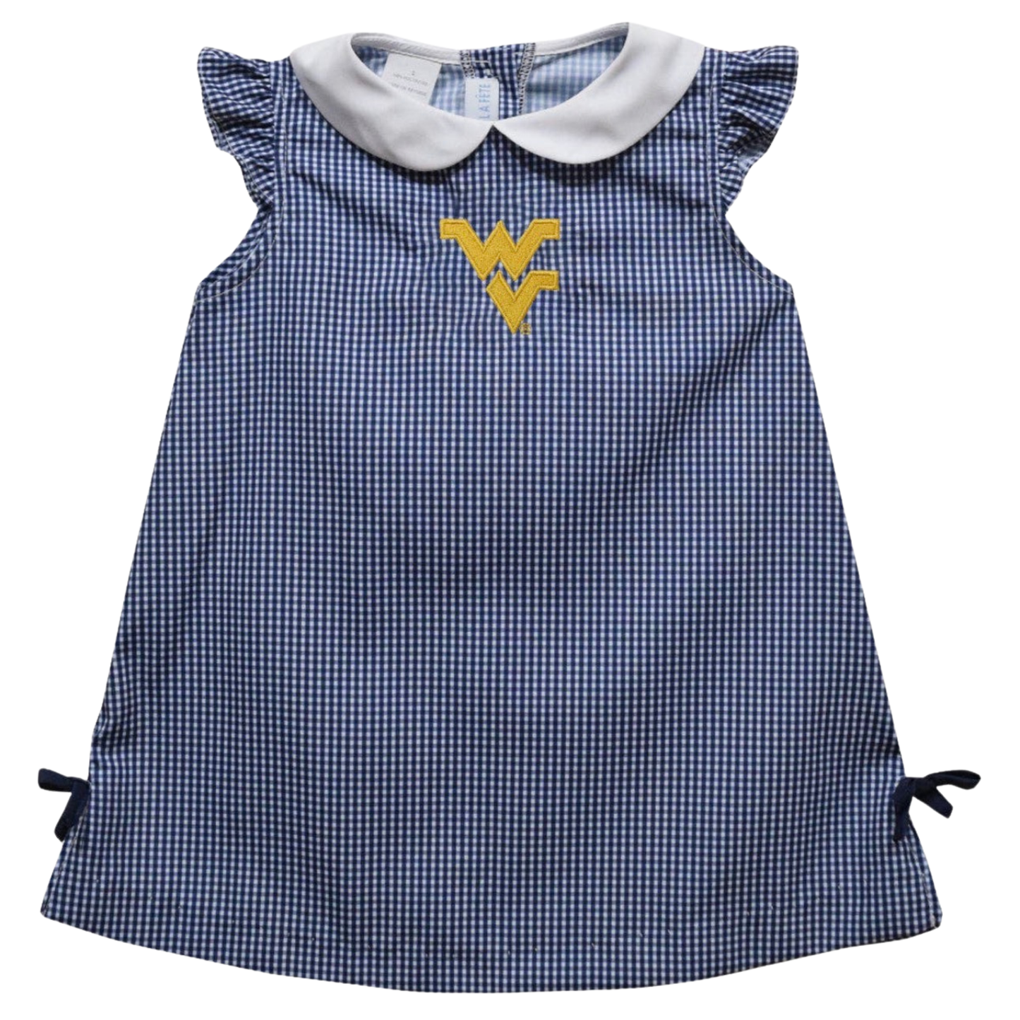 West Virginia Embroidered Gingham A Line Dress