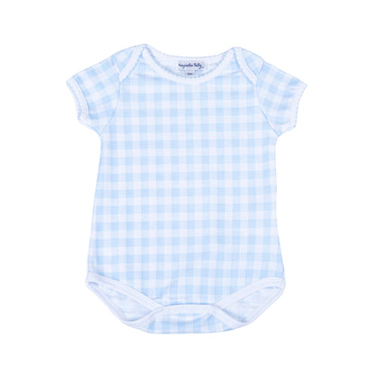 Baby Checks S/S Lap Bodysuit - Blue