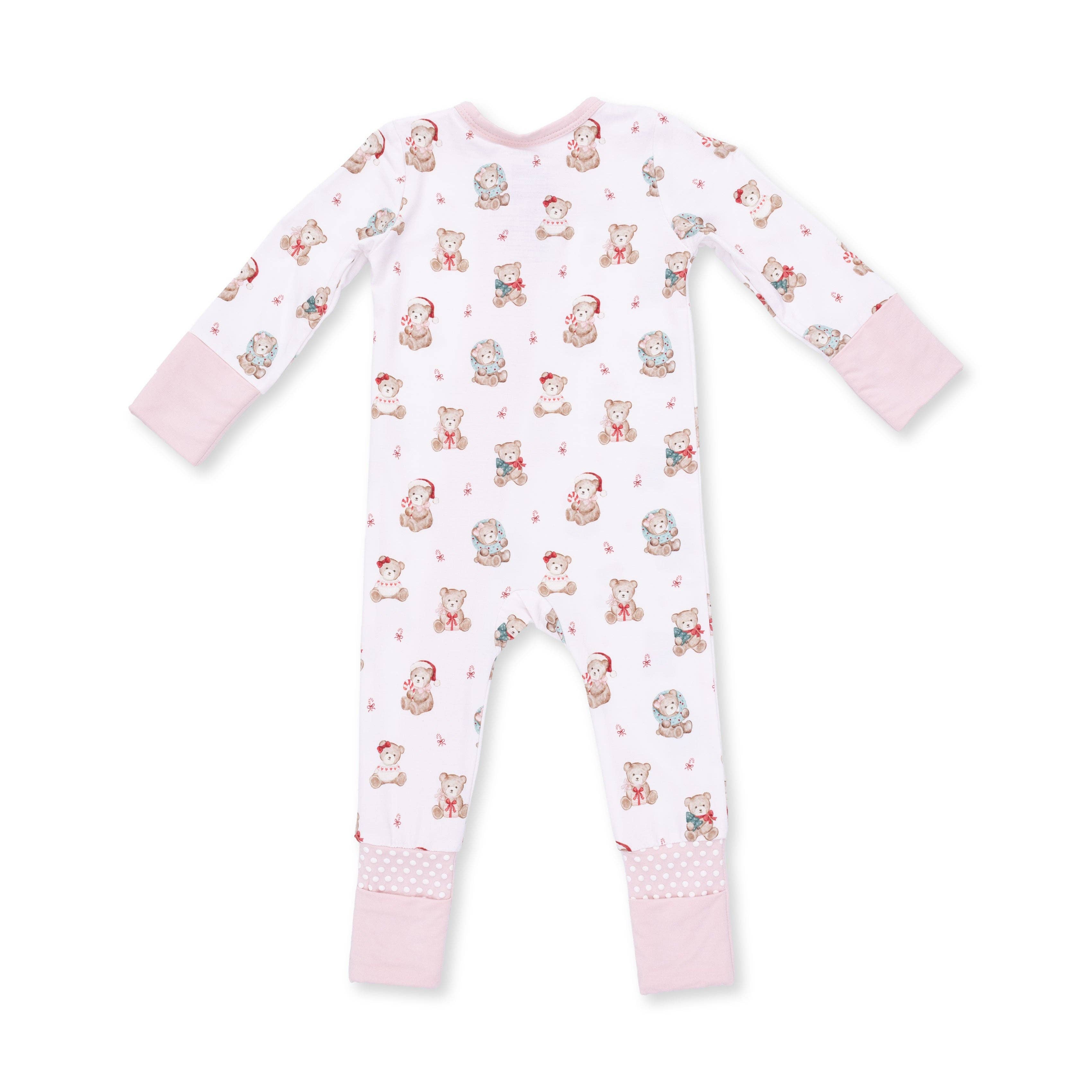 Christmas Teddy Bears Pink - Convertible Romper