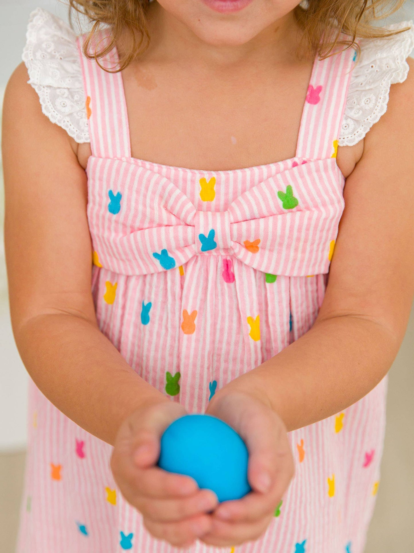 Pink Bunny Stripe Bow Dress
