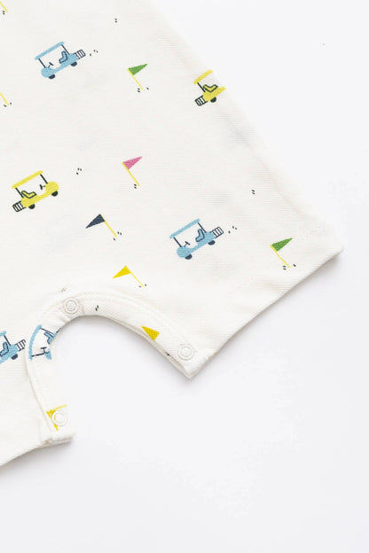 Baby Golf Shorty Polo Romper - Little Caddies