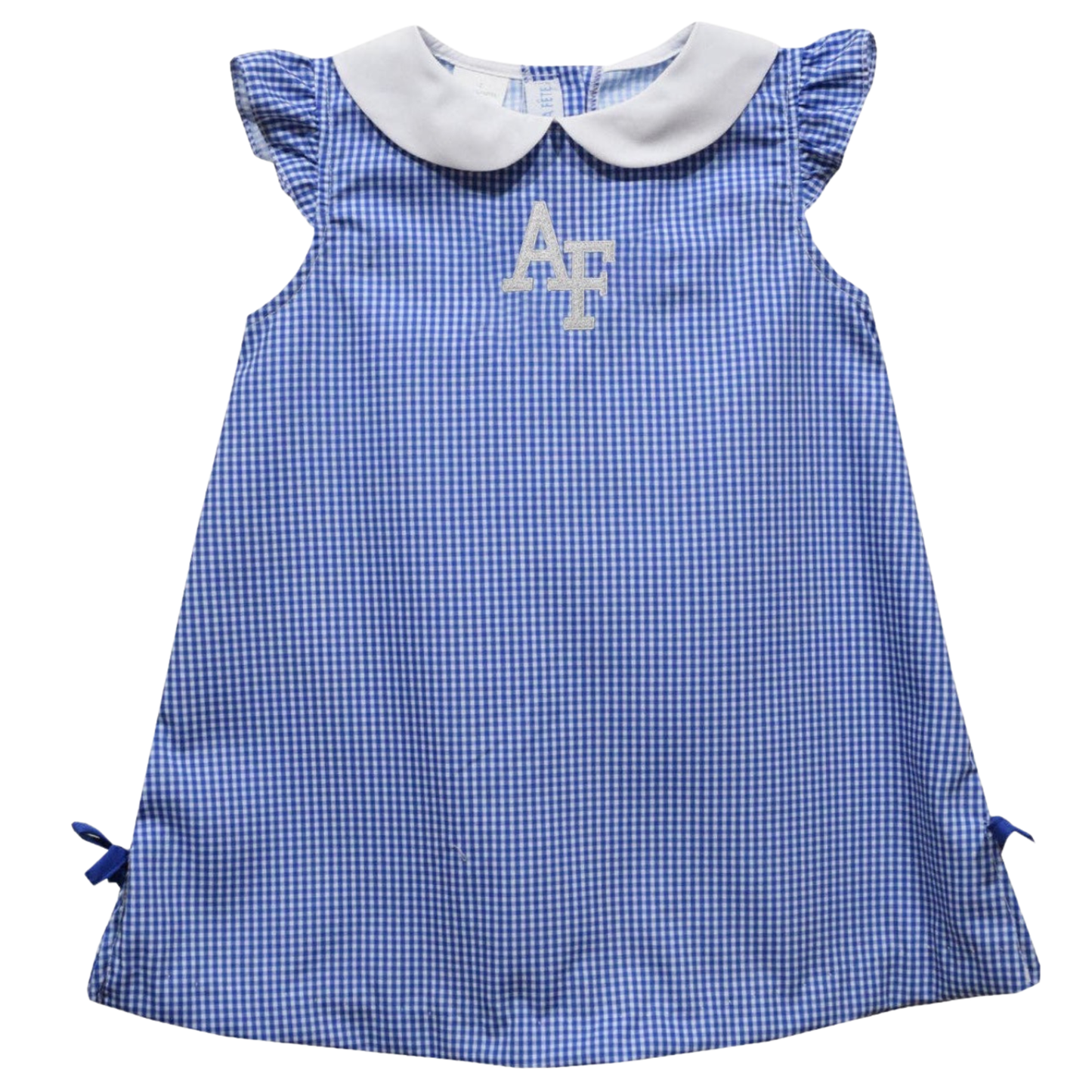 Air Force Embroidered Gingham A Line Dress