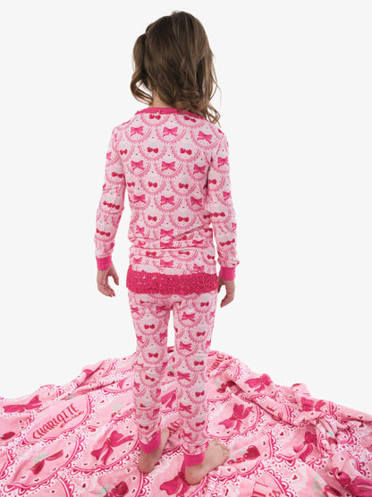 Love You Cherry Much Ruffle Long Sleeve Pajama Set