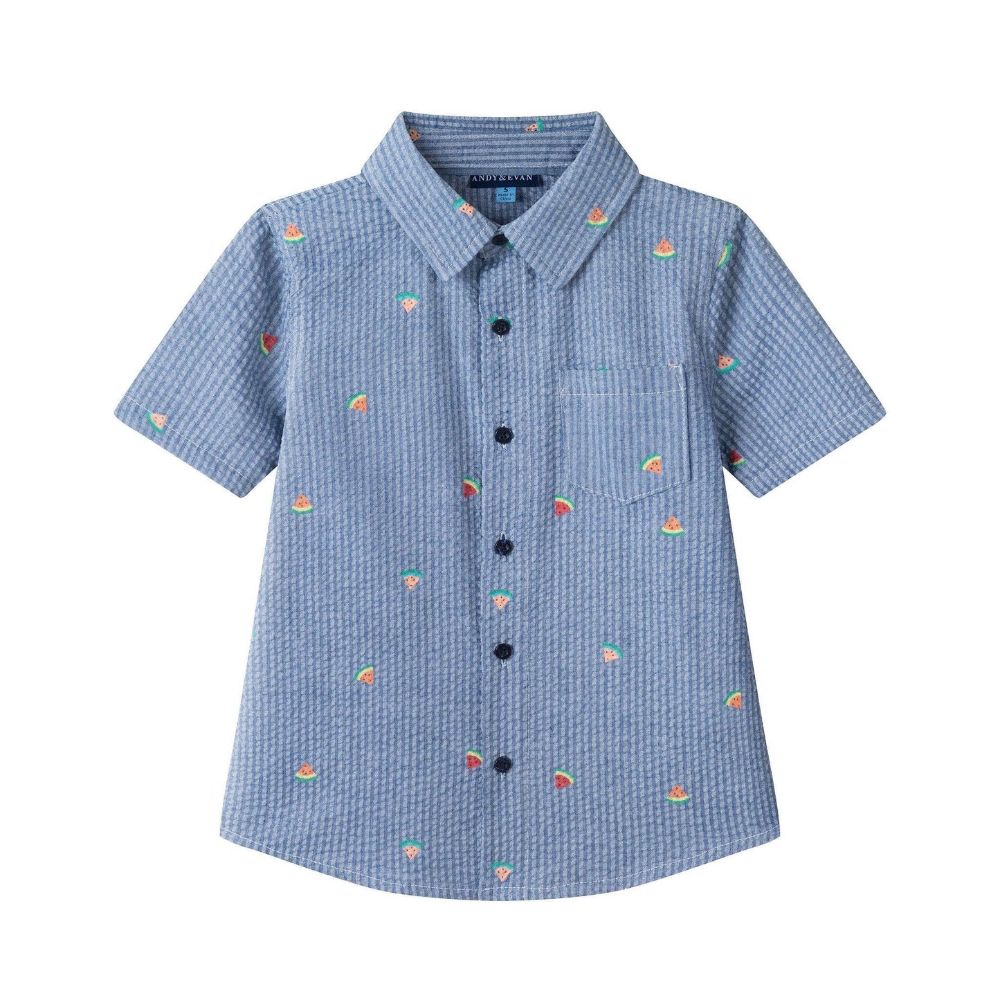 Boys Seersucker Buttondown Set | Watermelon