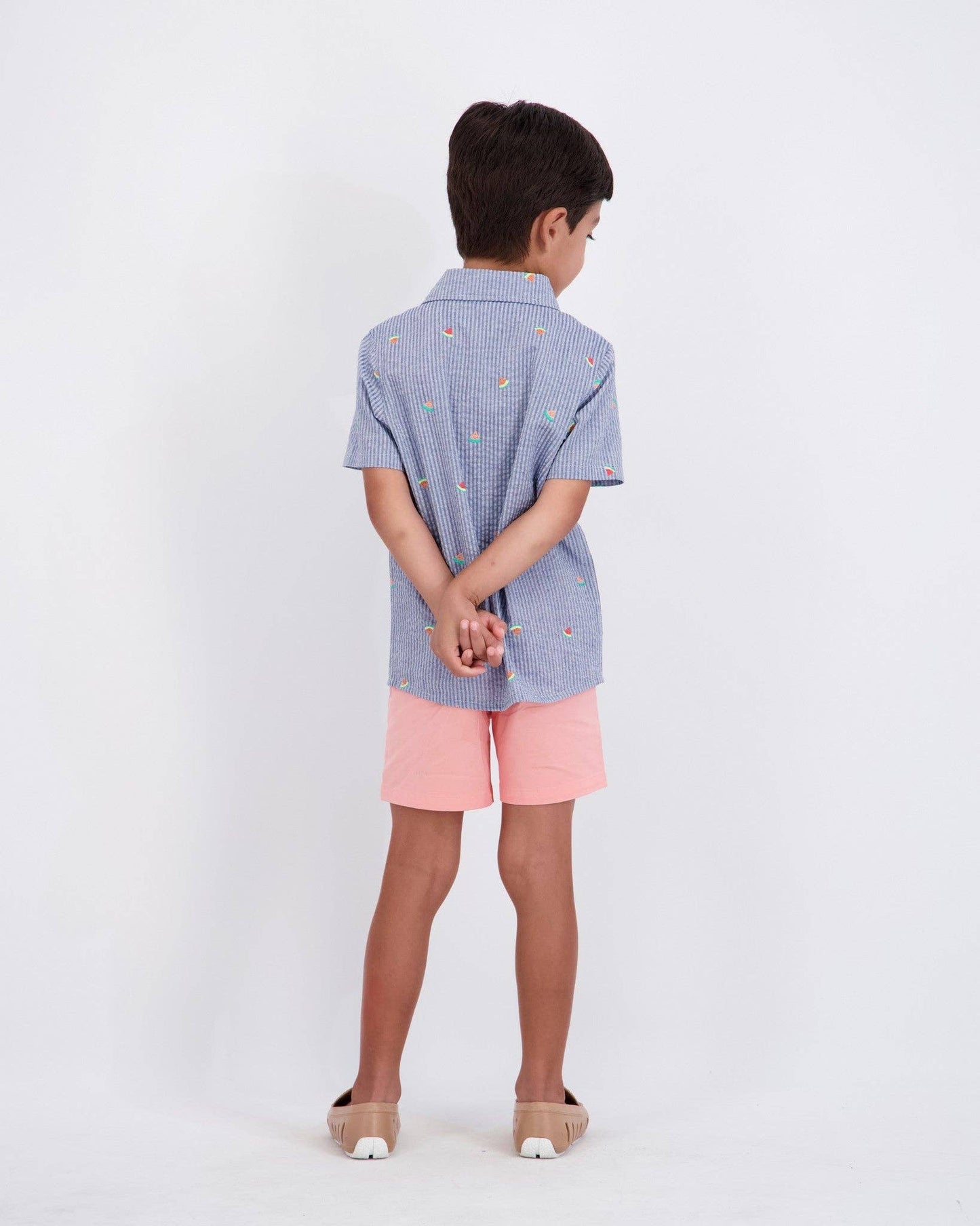 Boys Seersucker Buttondown Set | Watermelon