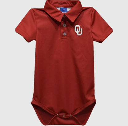 Oklahoma Embroidered Knit Polo Onesie