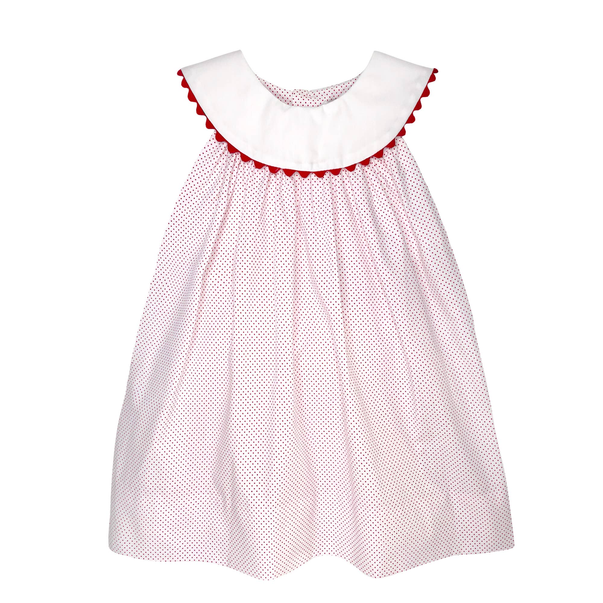 Monogram-able Dress with Collar - Red Dot
