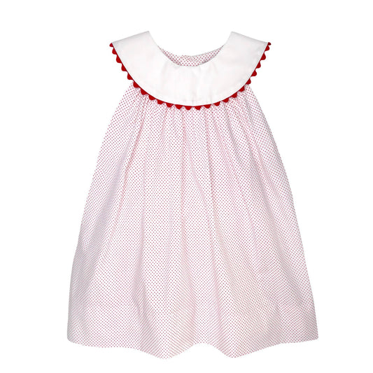 Monogram-able Dress with Collar - Red Dot
