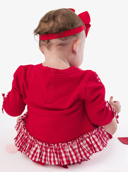 Heart Gingham Ruffle Bow Bloomer Set