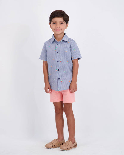 Boys Seersucker Buttondown Set | Watermelon