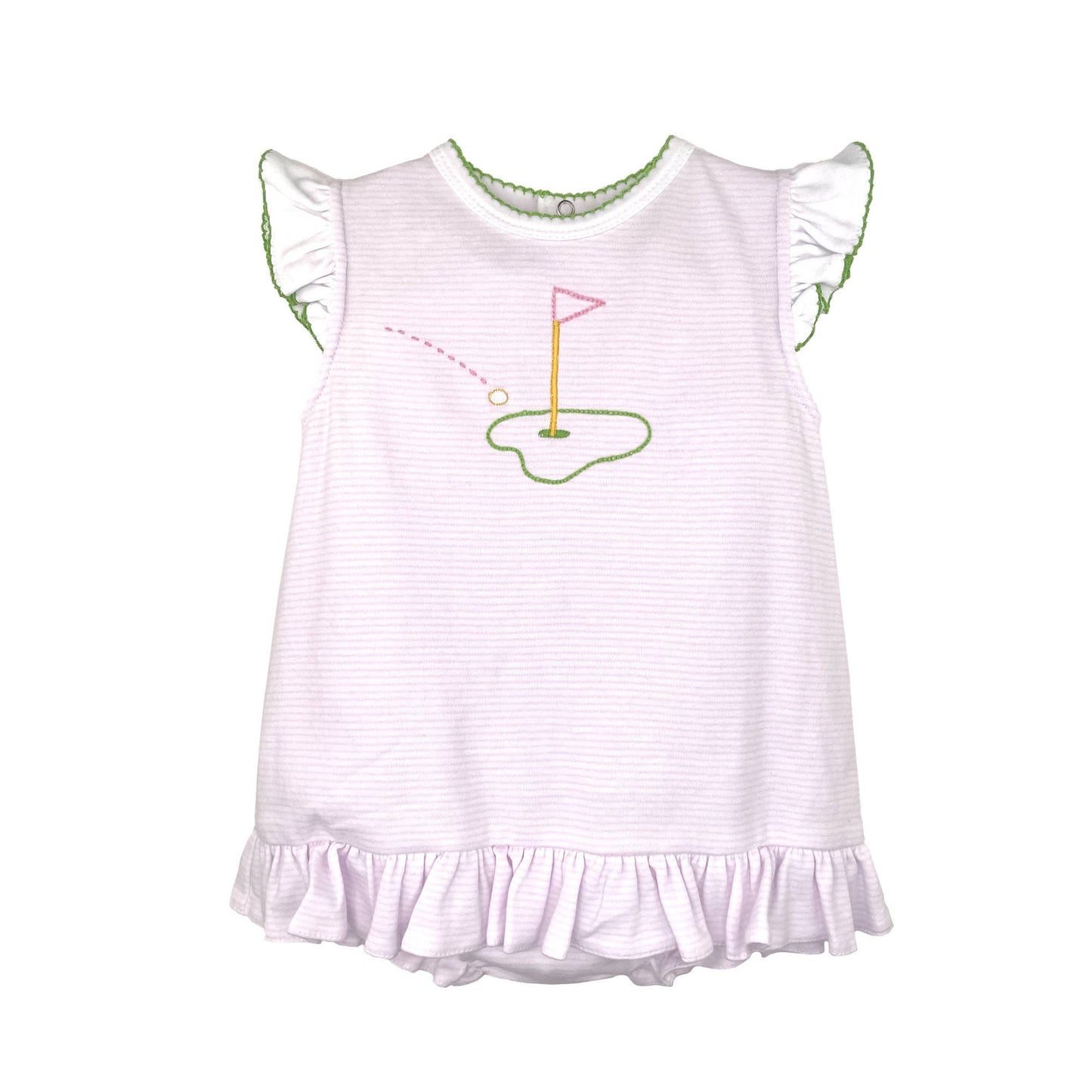 Golf Embroidered Knit Bubble with Angel Wing Sleeves