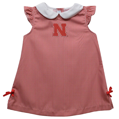 Nebraska Embroidered Gingham A Line Dress
