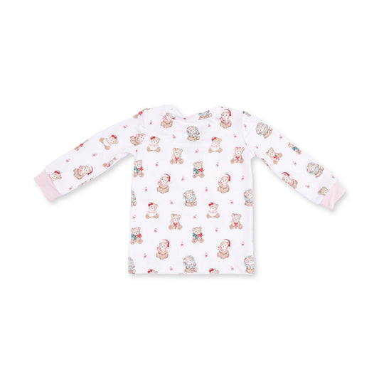 Christmas Teddy Bears Pink - Long Sleeve Loungewear Set