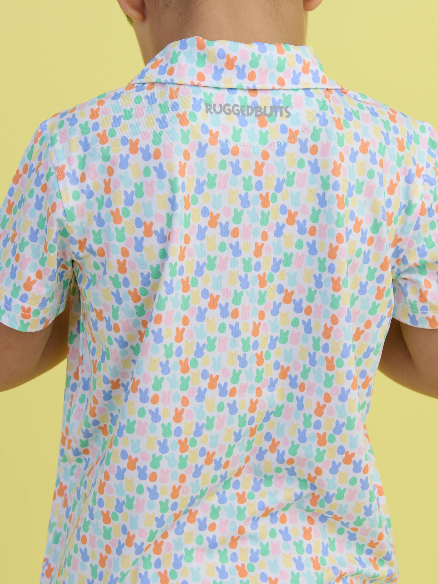 Hoppy Eggs Knit Short Sleeve Performance Polo