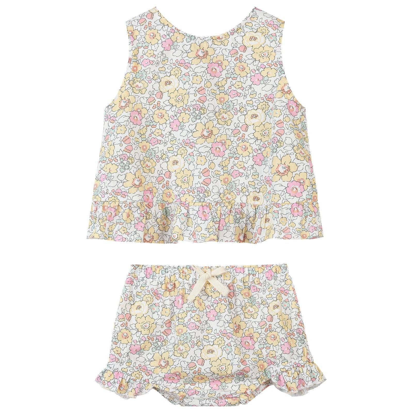Floral diaper set on a white background