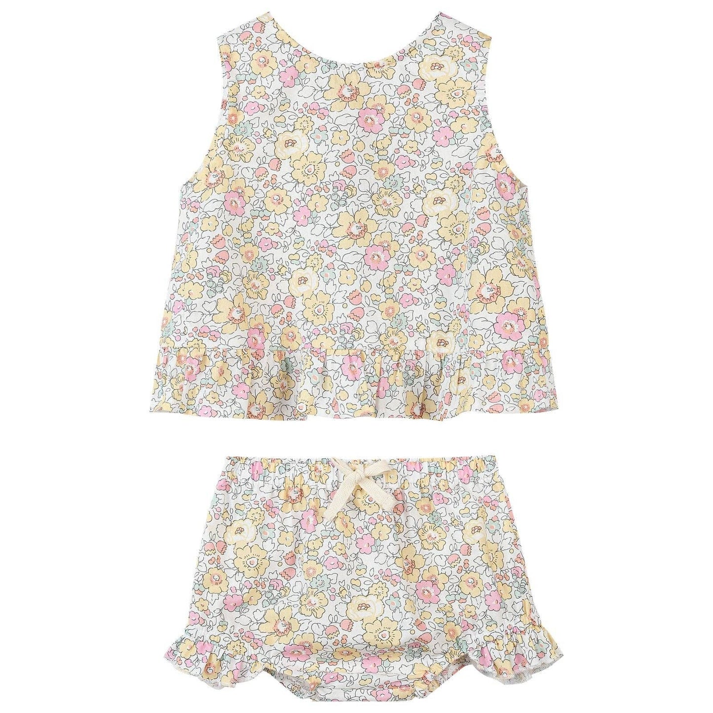 Floral diaper set on a white background