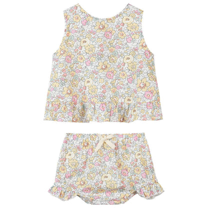 Floral diaper set on a white background