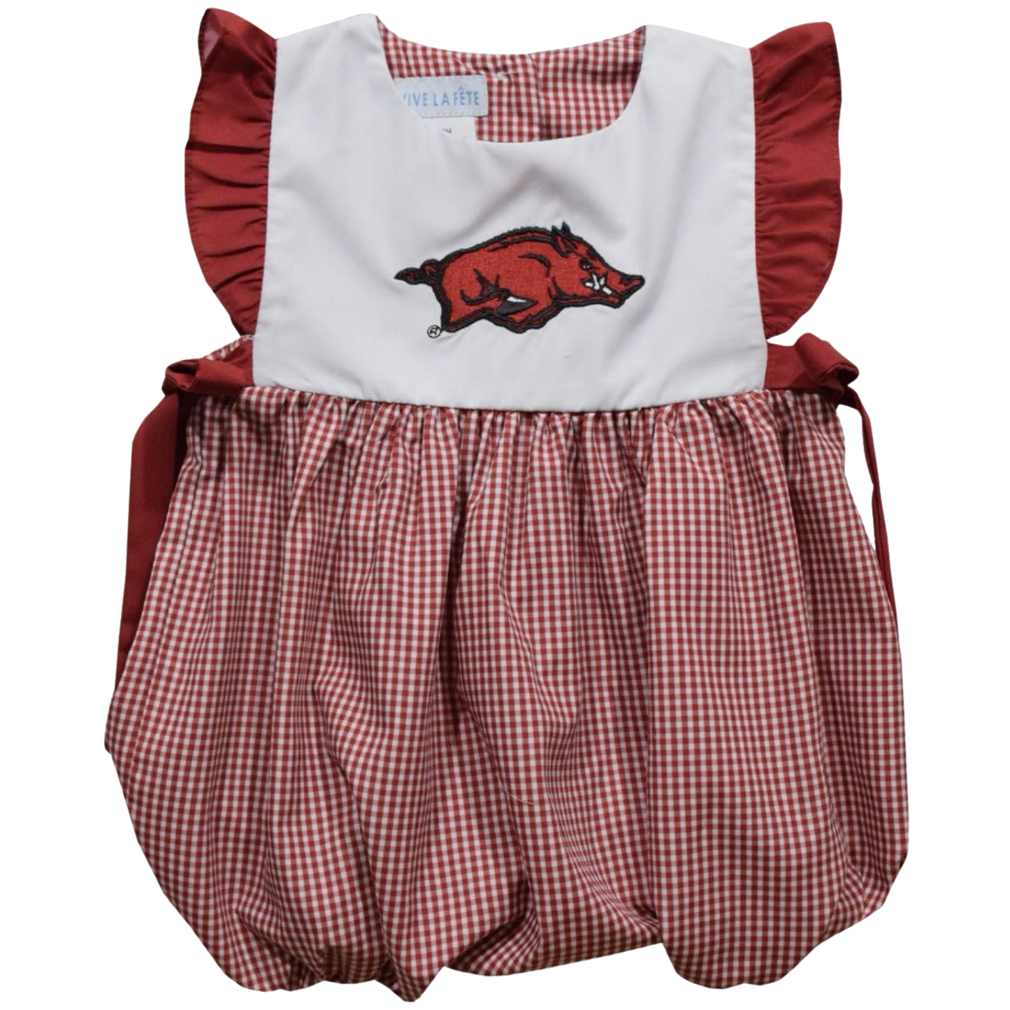 Arkansas Razorbacks Embroidered Girl Bubble with Bows