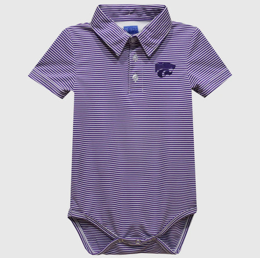 Kansas State Embroidered Knit Polo Onesie