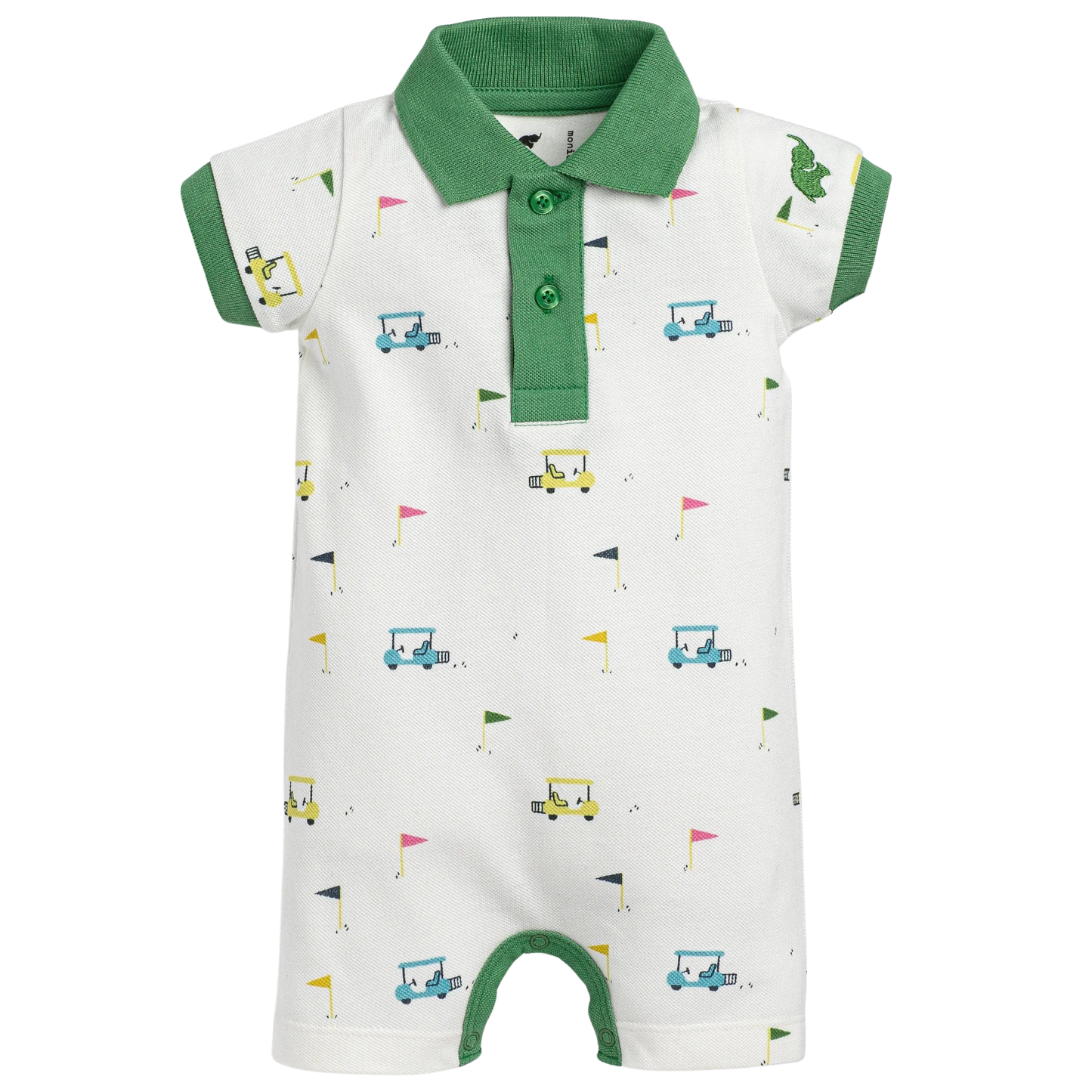 Baby Golf Shorty Polo Romper - Little Caddies