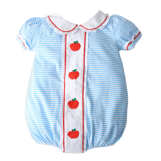 Embroidered Back to School Apple Bubble
