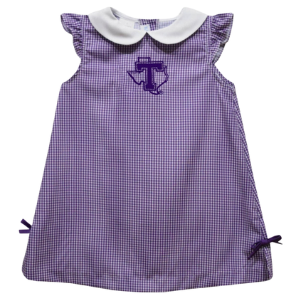 Tarleton Embroidered Gingham A Line Dress