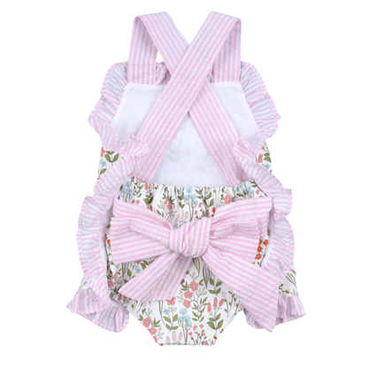 Floral Sun Suit With Bow