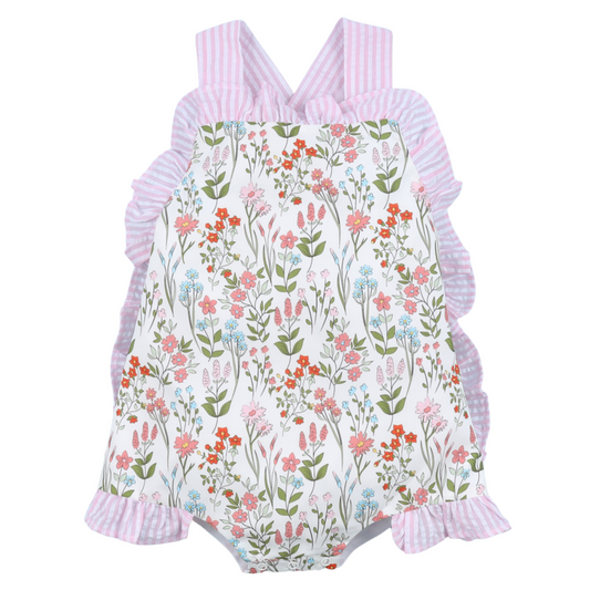 Floral Sun Suit With Bow