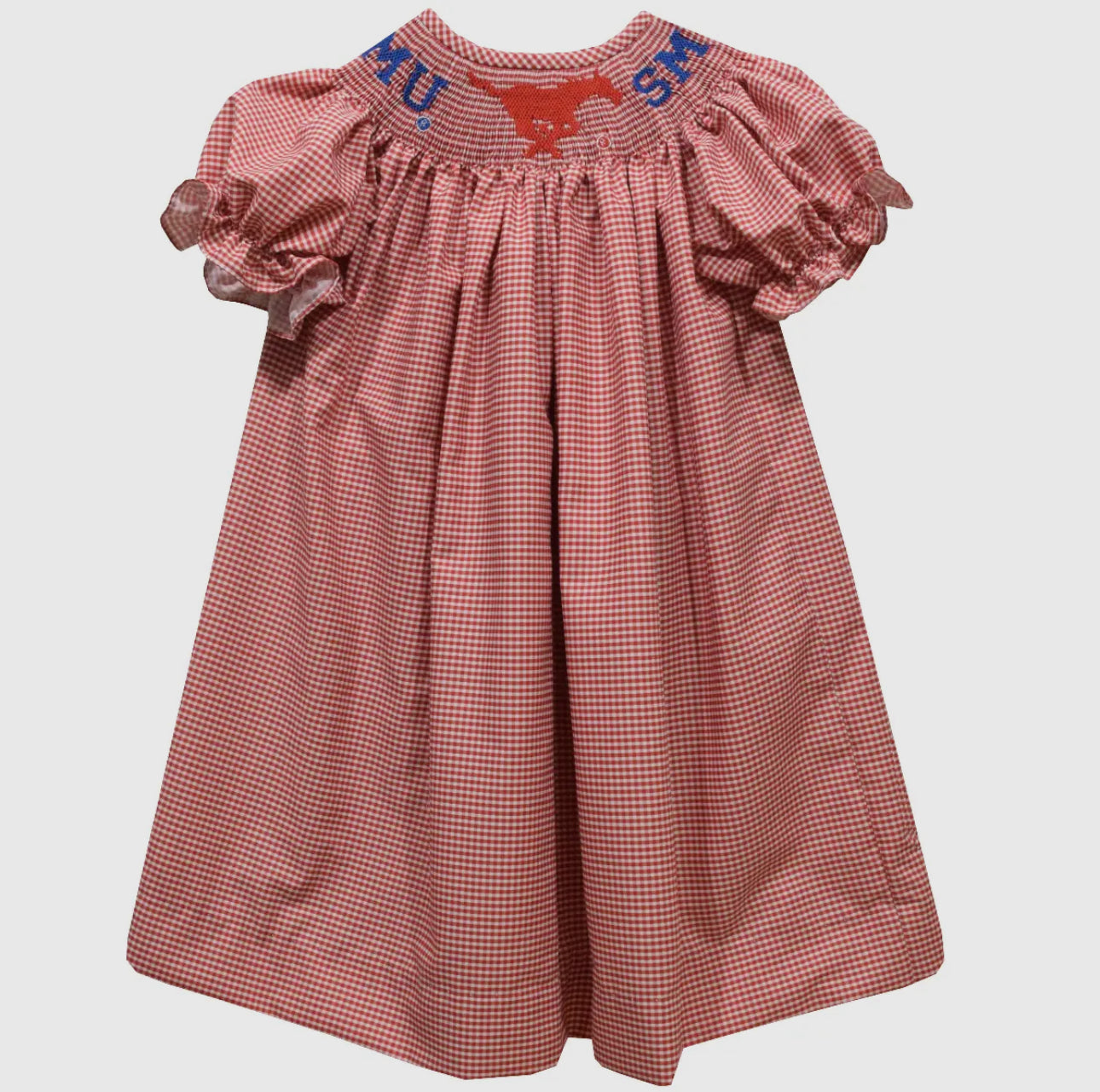 SMU Smocked Gingham Dress
