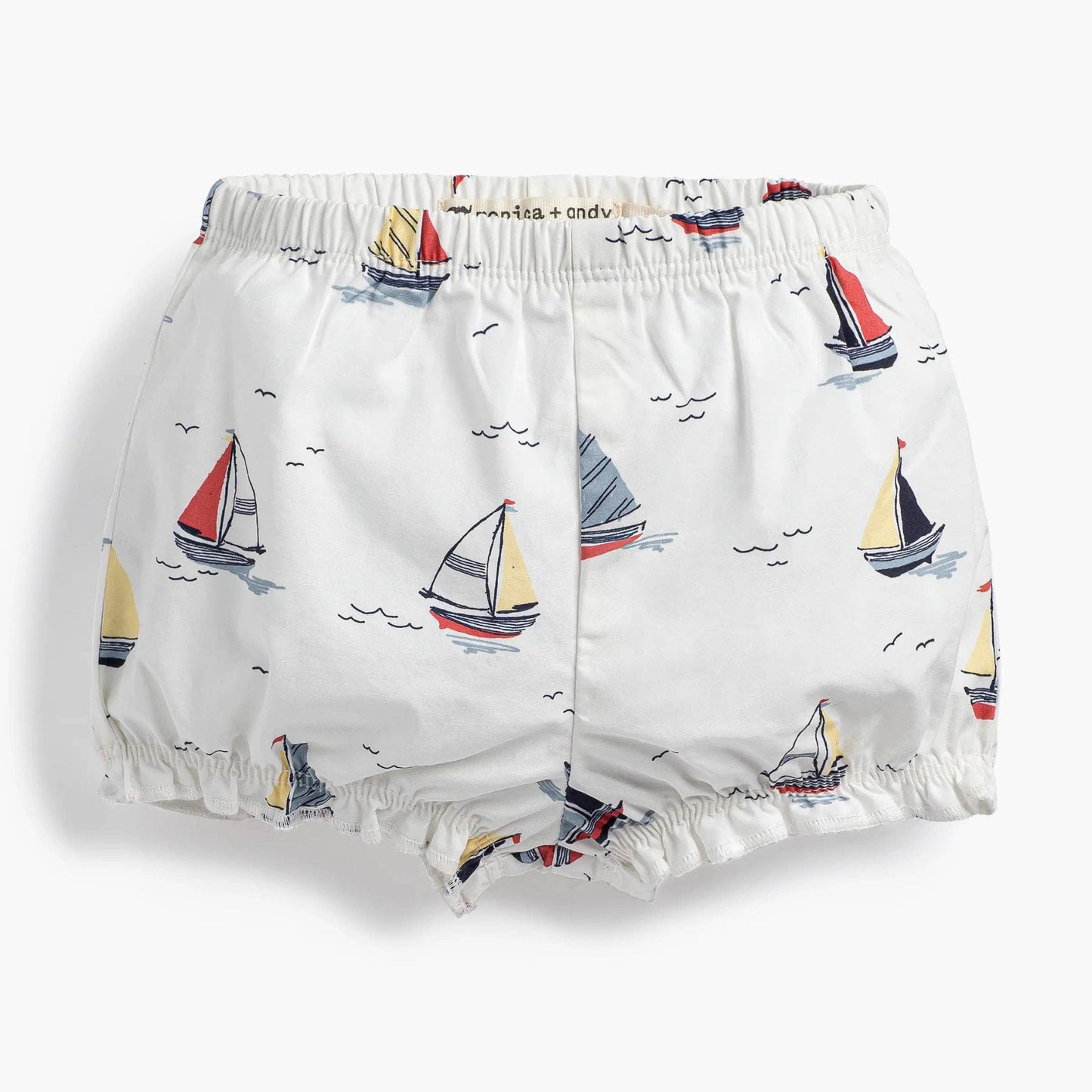 White bloomers with sailboat pattern on a white background