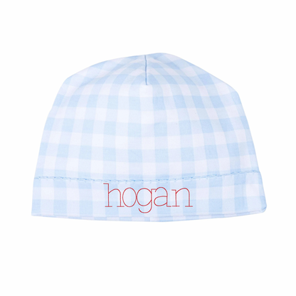 Baby Checks Light Blue Hat