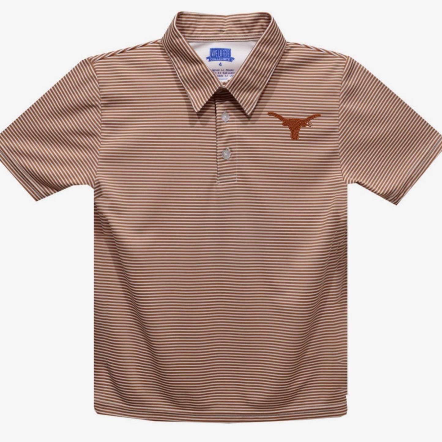 Texas Longhorns Embroidered Burnt Orange Stripe Polo