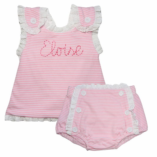 Pink & White Stripe Two-Piece Set
